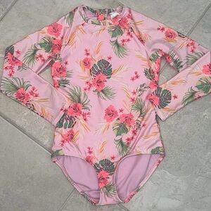 Art class girls medium 7/8 Floral Long Sleeve Swimsuit